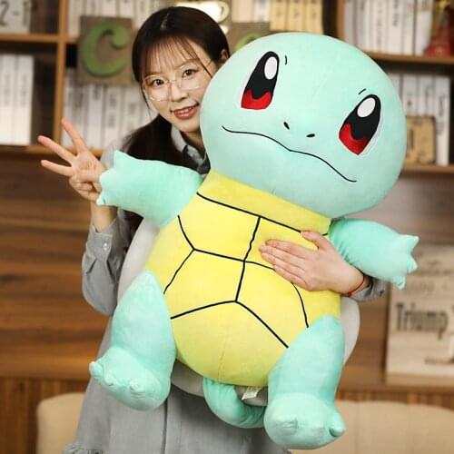 Queen Size Squirtle Plush Toy Pokemon Peripheral Stuffed doll Kawaii Room Decor Lovely Sofa Cushion Christmas Gift For Kids