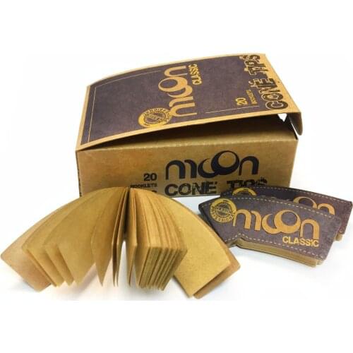 MOON Rolling Filter Tips Natural Rolling Filter Tips 50 leaves Organic Paper Tips