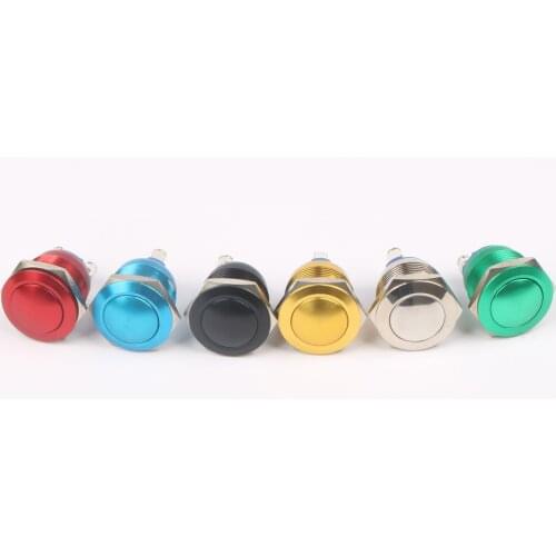 12MM 16MM 19MM 22MM Metal brass Push Button Switch domed round Momentary button screw terminal waterproof