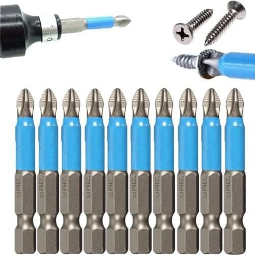 Dropshipping Screwdriver Bits Set 50mm PH2 Anti-slip with Magnetic Fits Hand Electric Drill Driver Hand Accessories 10/5/2Pcs