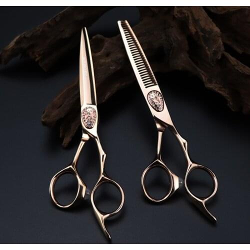 6 inch Professional Hair Scissors set ,Straight & Thinning scissors set, Baber Scissor with case