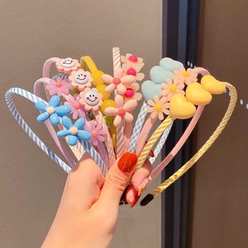 1 Pcs/Set Children Cute Acrylic Cartoon Flower Bow Hairbands Baby Girls Lovely Hair Hoop Headbands Kids Hair Accessories