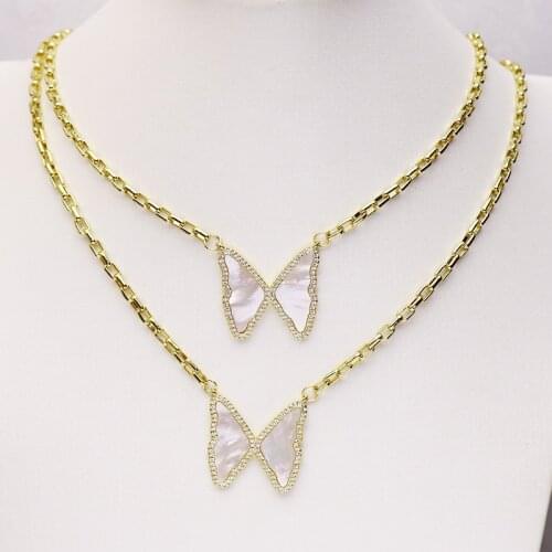 5Pcs white shell Butterfly pendant necklace fashion jewelry necklace accessories for women necklace for women New design 7369