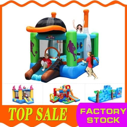 Used amusement park equipment inflatable playground for sale happy hop bouncy castle