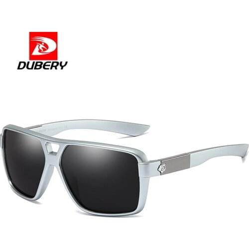 DUBERY Square Polarized Mens Sunglasses Brand Design Real Coating Mirror Lens Couples Sun Glasses UV400 Driver Shades