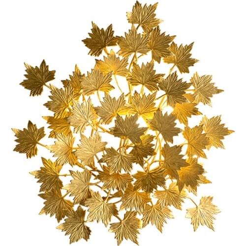 Modern LED Wall Light Luxury Living Room Background Decoration Wall Lamp Bedroom Bedside Lamp Creative Maple Leaf Wall Light