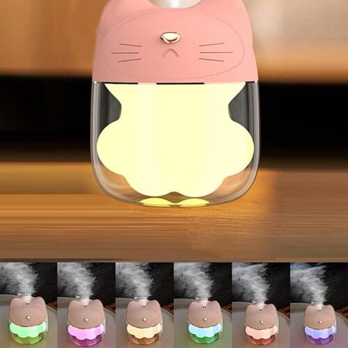 Ultrasonic USB Air Humidifier Cat Claw Air Diffuser Mini Humidifier With Fan LED Light Cool-Mist Maker for Home office