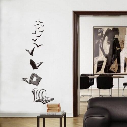 Vinyl Carved Wall Decal Open Book Reading School Library Study Room Bedroom Home Decoration Art Wall Sticker Poster SP-066