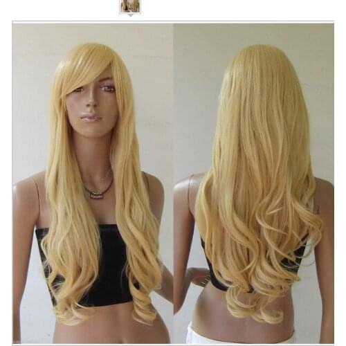 Suyushun561+++Wholesale&>> Heat resistant Blonde Curly Long Cosplay Wig