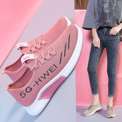 Ladies Mother Cloth Shoes New Breathable Flying Woven Mesh Shoes Sports Shoes Hot-selling Casual Running Fitness Shoes