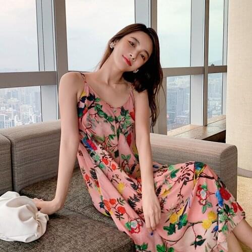 2021 Boho Summer Woman Dress Sleeveless Vacation Women Vestidos Beach Strap Maxi Dresses for Women Clothing Ropa Mujer WPY2665