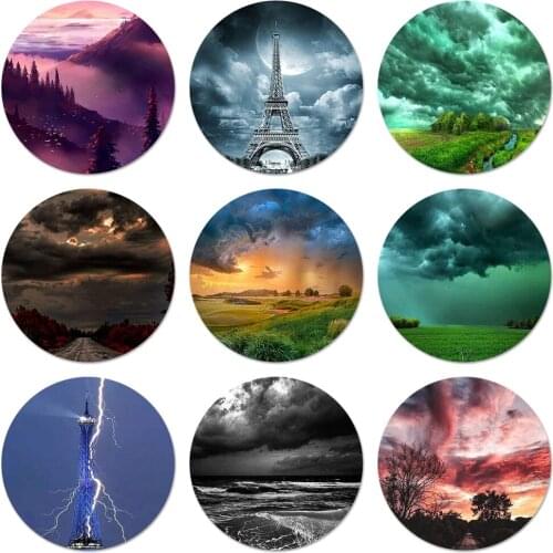 Dark Cloud Scene Art Icons Pins Badge Decoration Brooches Metal Badges For Clothes Backpack Decoration 58mm