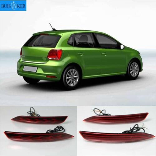 2PCS For Volkswagen Vw Polo 2014 2015 2016 2017 2018 LED Reflector Lamp Rear Fog Lamp Bumper Light Brake Light Turn Signal Light