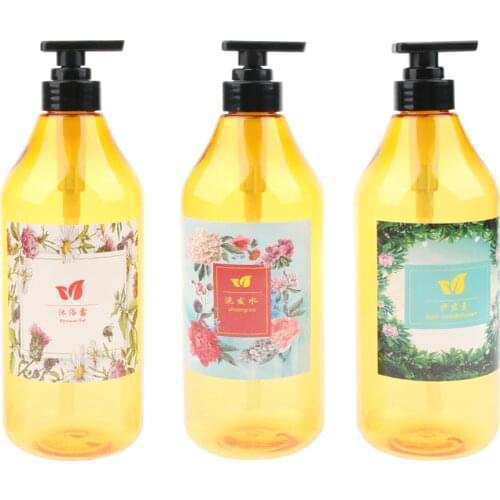 3pcs Shampoo Dispenser Lotion Soap Liquids Pump Bottle Container 1000ml