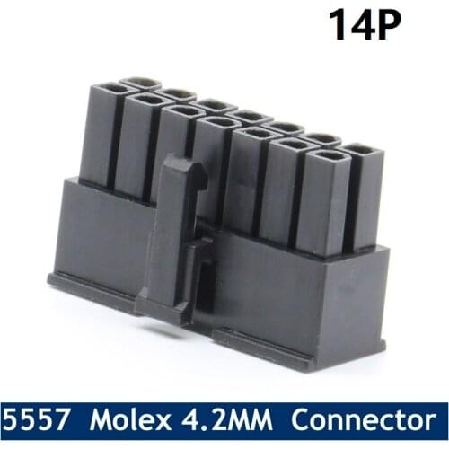 5557 Molex 4.2mm Connector 14Pin MX4.2 Dual Row 2 x 7 Connector Plug Shell for Auto CPU Male Socket 500pcs/1000pcs