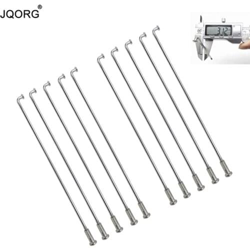 56 Pieces A Lot 10 K Diameter 3.12 mm Sliver Color J-bend Equal Diameter Round Body Electric Bike Spokes With Sliver Steel Caps