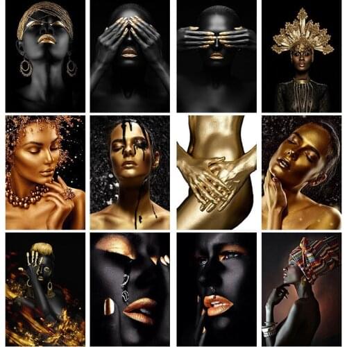 5D DIY diamond painting black and white golden human body modern women decoration diamond embroidery mosaic picture home decorat