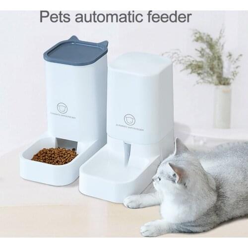 Pets automatic feeder cats dog water feeder automatic food feeder disassemble design anti-stuck automatic feeding bowl