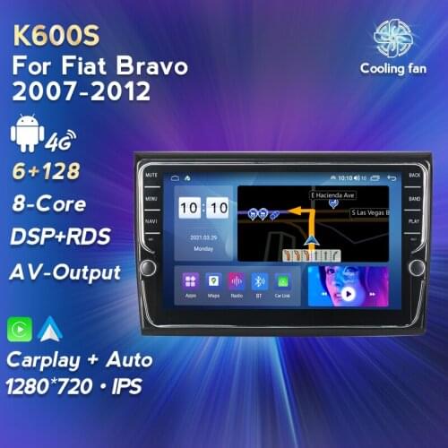 Android 11 Car Audioradio Multimedia Player For Fiat Bravo 2007-2012 2.5D No DVD Navigation GPS Carplay Auto Head Unit Stereo