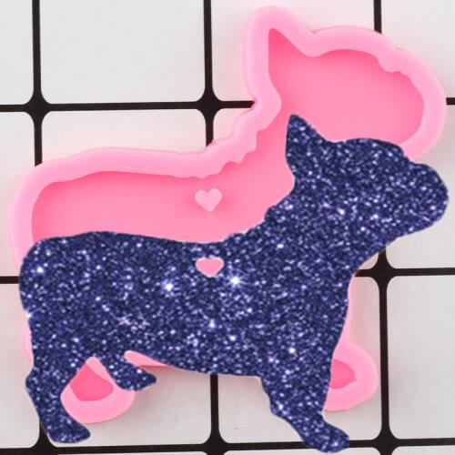 Shiny Dog Silicone Mold Jewelry Making Epoxy Resin Molds Custom Keychain DIY Handmade Charms Mould Polymer Clay Pendant Moulds