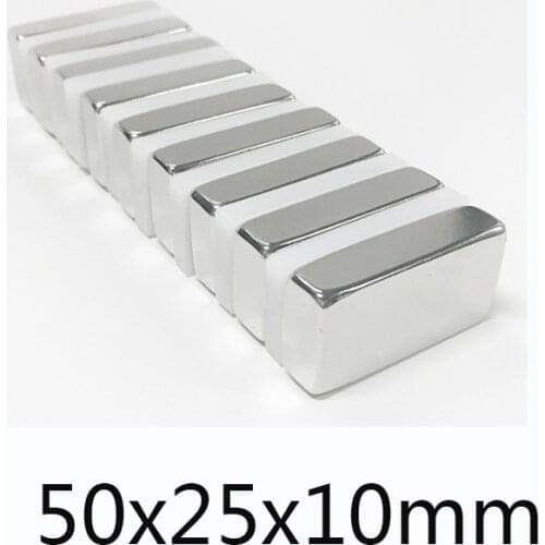 1PCS 50x25x10 mm N35 Block Powerful Magnets Strip Neodymium Magnet 50x25x10mm Strong Permanent NdFeB Magnetic 50*25*10 mm