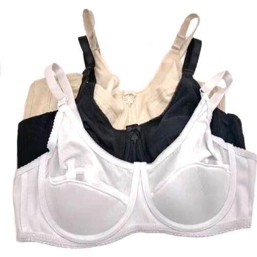 Bra simple solid white black beige bras for women underwear top push up bralette padded cotton comfort plus size t-shirt bh C20