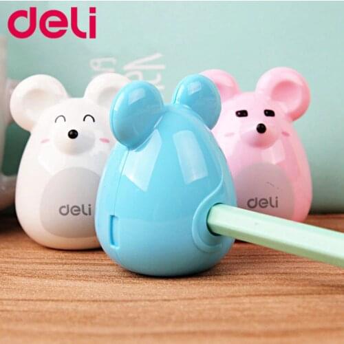 Deli Cute Lovely Kawaii Mouse Pencil Sharpener Manual Stationery Creative School Supplies for Children Office & School Supplies