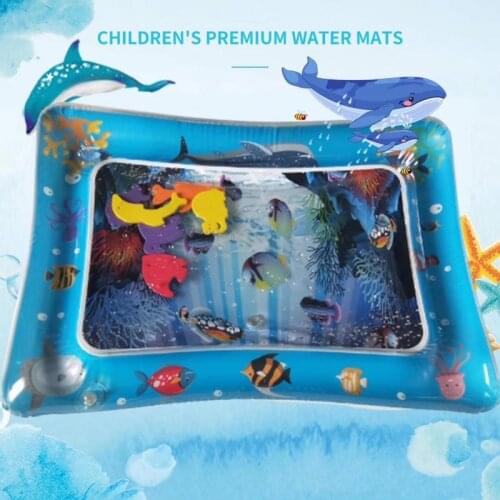 Baby Play Water Mat PVC Inflatable Matt Infant Tummy Time Playmat Toddler Fun Activity Play Center Baby Activity Games