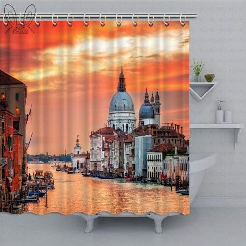 Aplysia European Curtain Shower Curtain Venice UK British French Italian Polyester Fabric Bathroom Shower Curtain