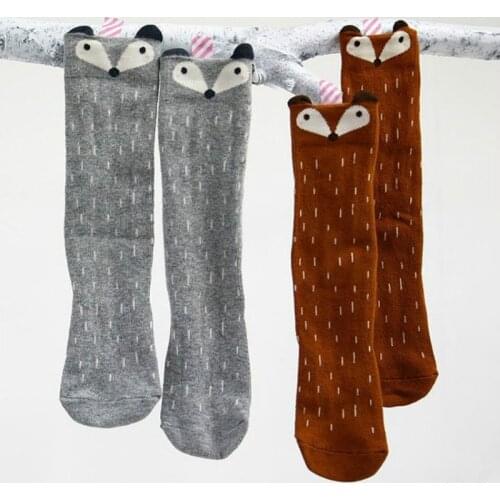 3pairs/lot Unisex Animal Fox Knee Socks Baby Leg Warmers Bambina Sock Children Knee Pad Leg Protectors