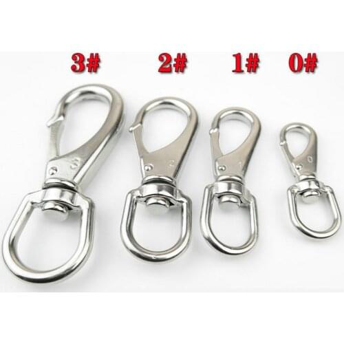 HQ 5PCS/LOT M4-M7 304 Stainless Steel Swivel-Eye Bolt Snap Hook Round Swivel Base Key Chain Dog Hook Buckle