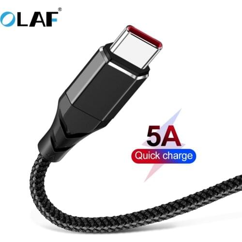 OLAF 5A USB Type C Cable Fast Charging Data Cord Type-C USB C Quick Charge Cable For Xiaomi Redmi Note 7 Huawei Samsung S10 S9