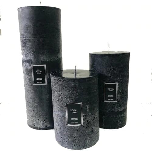 VİNTAGE BLACK LARGE CANDLE SET STYLISH 10 CM DIAMETER 15 20 25 CM HEIGHT NEW YEAR GIFT BELL JAR LANTERN BATHROOM CANDLE