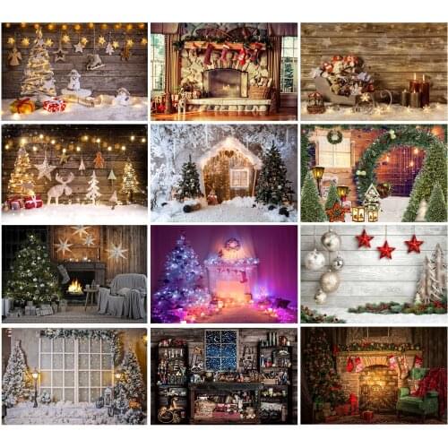 NeoBack Vinyl Christmas Stockings Fireplace Indoor Photocall Photo Backdrop Banner Family Union Party Photography Backgrounds