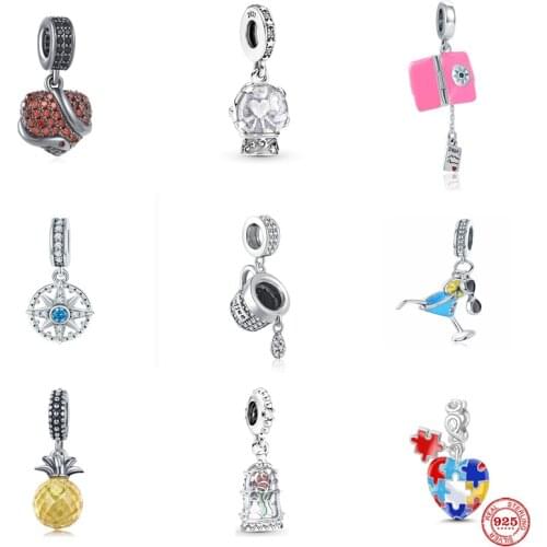 2021 New Butterfly Wine Glass Camera Stars Pineapple Beads Fit Original Pandora Charms Silver 925 Bracelet DIY Women Jewelry