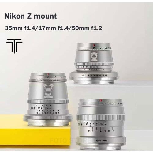 TTArtisan Lens for Nikon Z mount Camera 50mm F1.2 35mm F1.4 17mm F1.4 APS-C MF Lens for ZFC Z5 Z50 Z6 Z50 Z6 II Z7 II