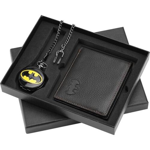 Excellent Pocket Watch Wallet Set for Men Roman Numerals Dial Pocket Watches for Boyfriend Portable Leather Wallet for Husband