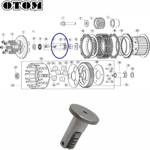 OTOM Motorcycle Engine Accessories Clutch Hub Ejector Rod Release Pin Top Crown Bar Post For YAMAHA DT230 MT250 2 Stroke dt 250c