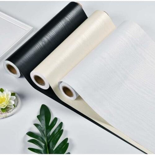 60CM Solid Color Wood Grain Wallpaper Garderobe Furniture Self Adhesive Waterproof Film Cabinet Desktop Door Renovation Stickers