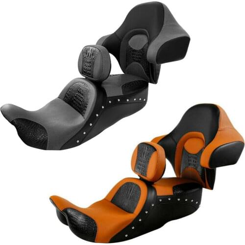 Motorcycle Driver Passenger Pillion Seat Backrest Pad For Harley Touring Road King Electra Road Glide 2014-2020