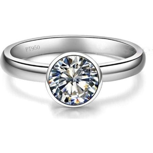 Tested Positive 1Ct Hearts and Arrows Moissanite Ring for Women Real 14K White Gold High Quality Wedding Ring