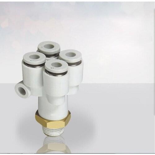 Tube size 4mm-1/4 PT thread One-touch Fitting Double Union "Y"