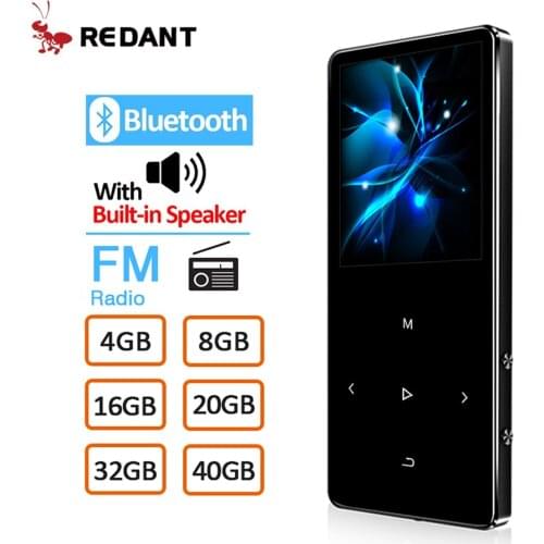 REDANT HIFI MP3 Player with Bluetooth 4.2 FM Radio Touch Key 1.8 Screen mini mp3 sport MP 3 music player portable metal walkman