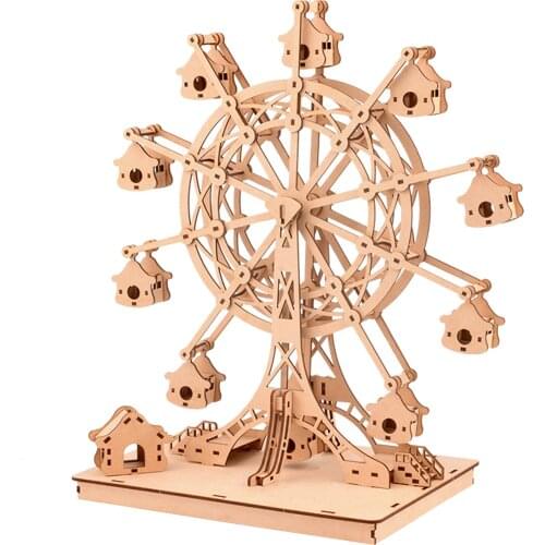 Craft Self-Assembly Wooden Puzzle Ferris Wheel Model Building Funny