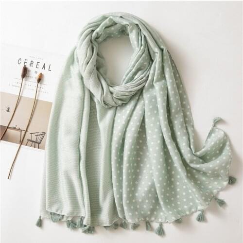 2021 NEW Women Cotton thin Scarf Hijab soft Shawls and Wraps Green Bohemia Female Foulard pashmina Bandana Headscarf