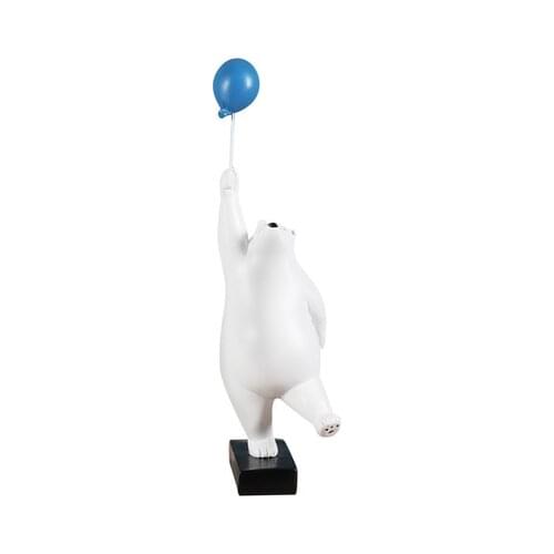 Nordic Modern Polar Bear Ornaments White Light Blue Room Ornaments Figurines For Interior Statues Sculptures Home Interior Art