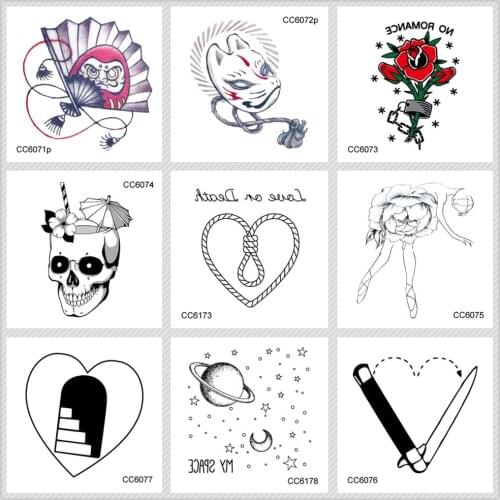 Rocooart Skull Tatoo Small Old School Tatouage Big Dipper Fake Taty Body Art Waterproof Temporary Tattoo Stickers Nature Tatto