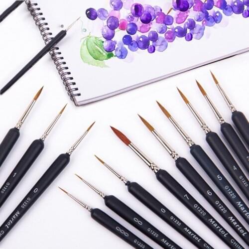 10 Pcs/set Hook Line Fine Paint Brush Set Watercolor Brush Pen Artist Gouche Brushes for Acrylic Oil Painting Art Supplies