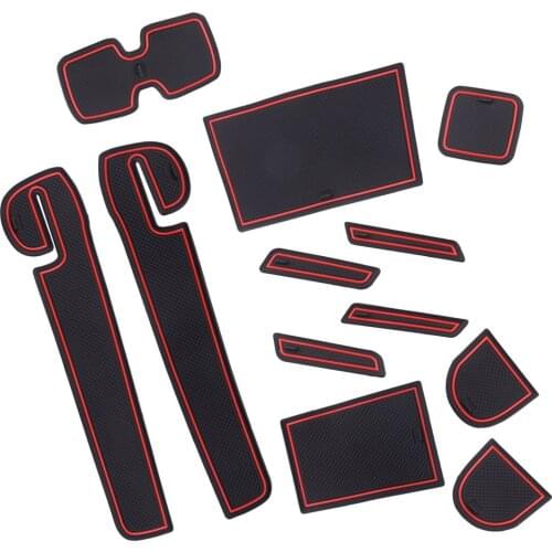 12pcs Car Accessories Non-Slip Door Gate Slot Pad Cup Holder Mat PVC Fit for SUZUKI SWIFT 2018