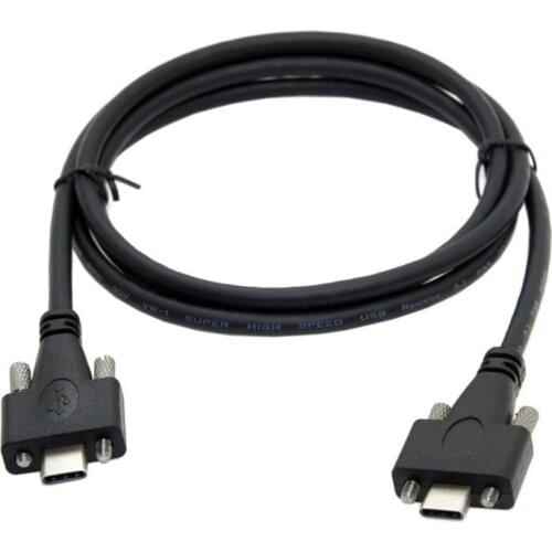 4FT USB 3.1 Type c Type-c USB-c male to male Dual Screw Locking connector 10Gbps Data Cable 1.2m Panel Mount Type-c